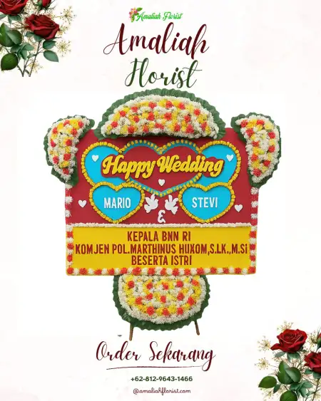 Papan Bunga Pernikahan Sebudi